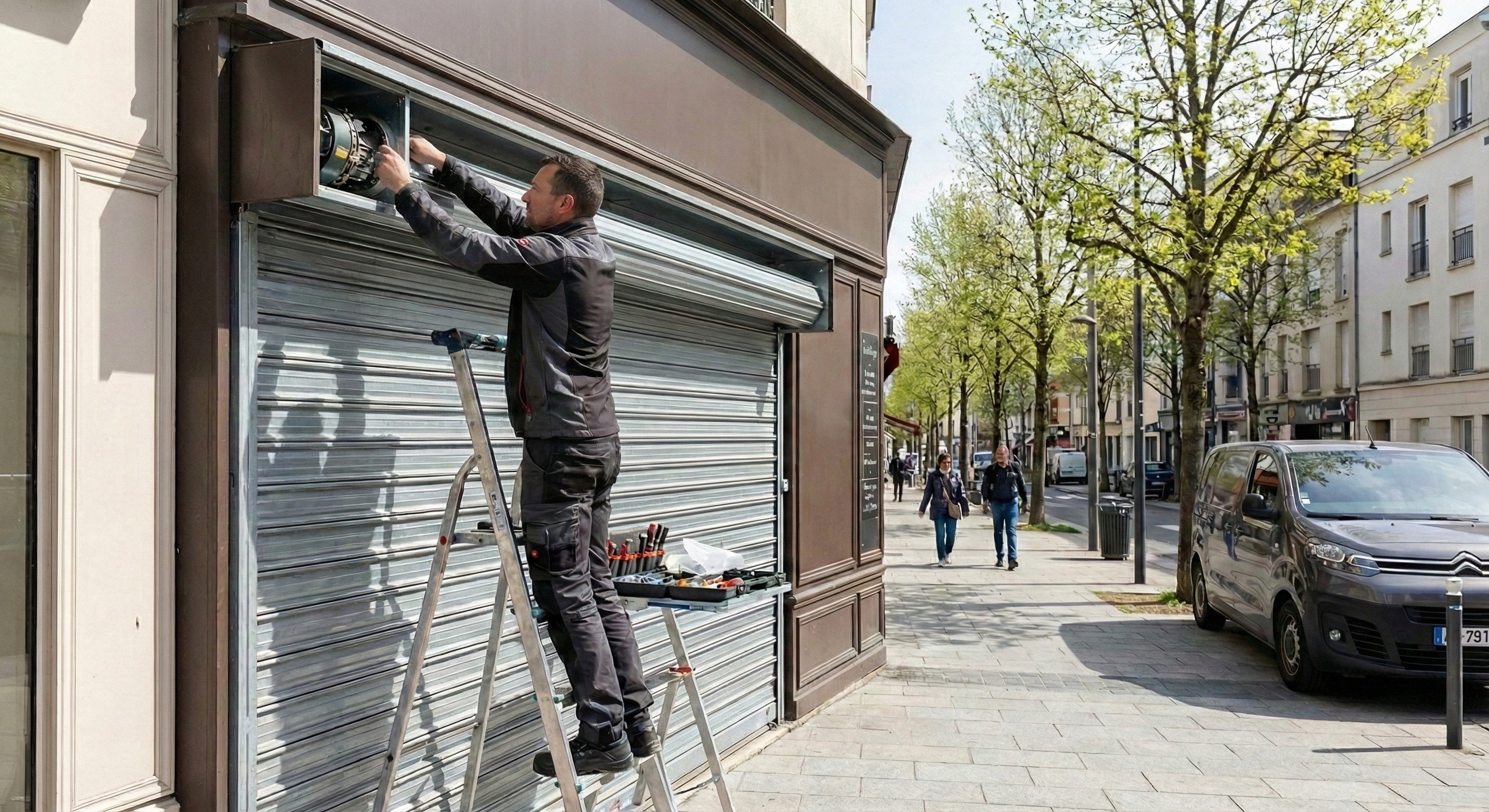 Motorisation Somfy rideau métallique Argenteuil